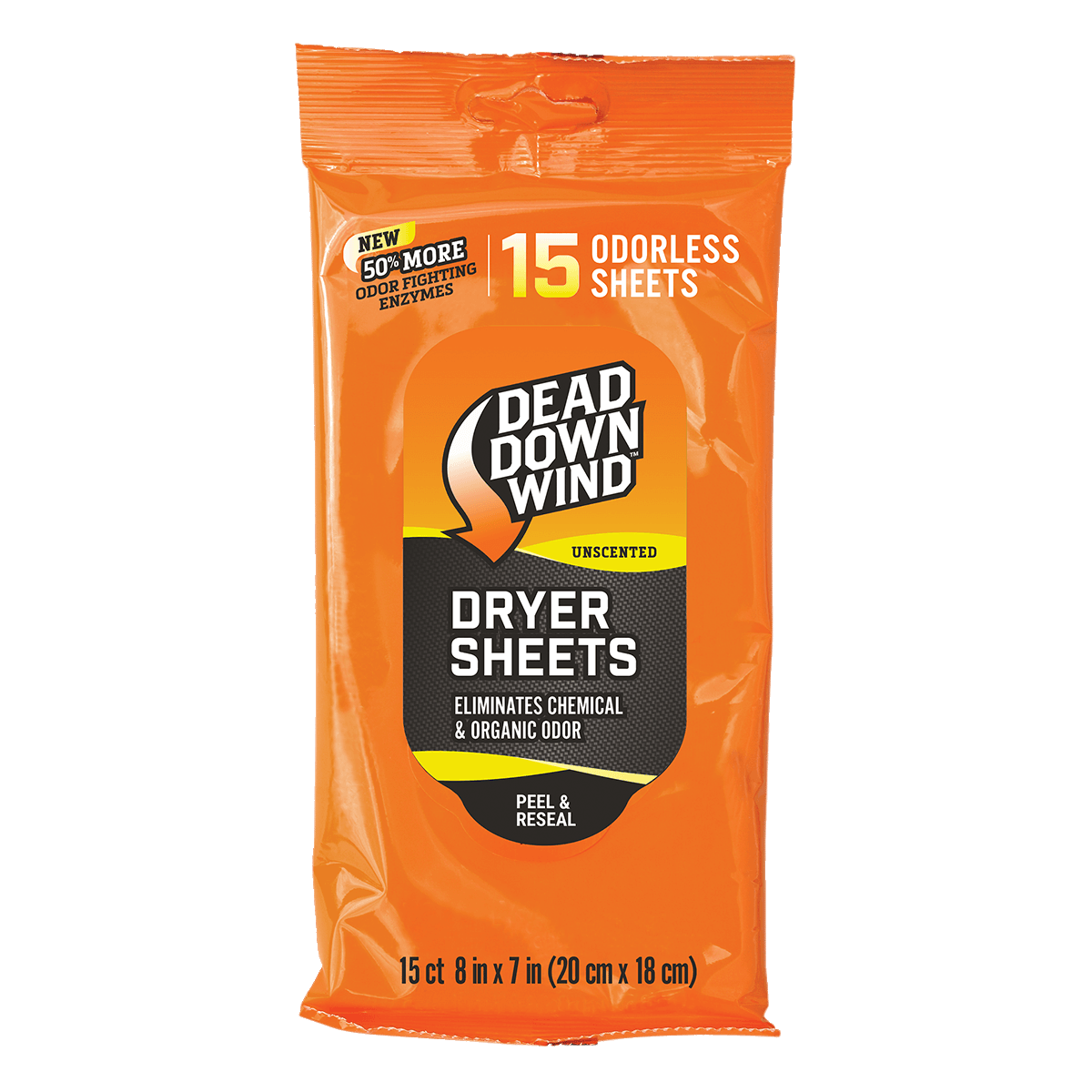 Dead Down Wind 1113 Dryer Sheets  Odor Eliminator Odorless Scent Dryer Sheet 15 Per Pkg