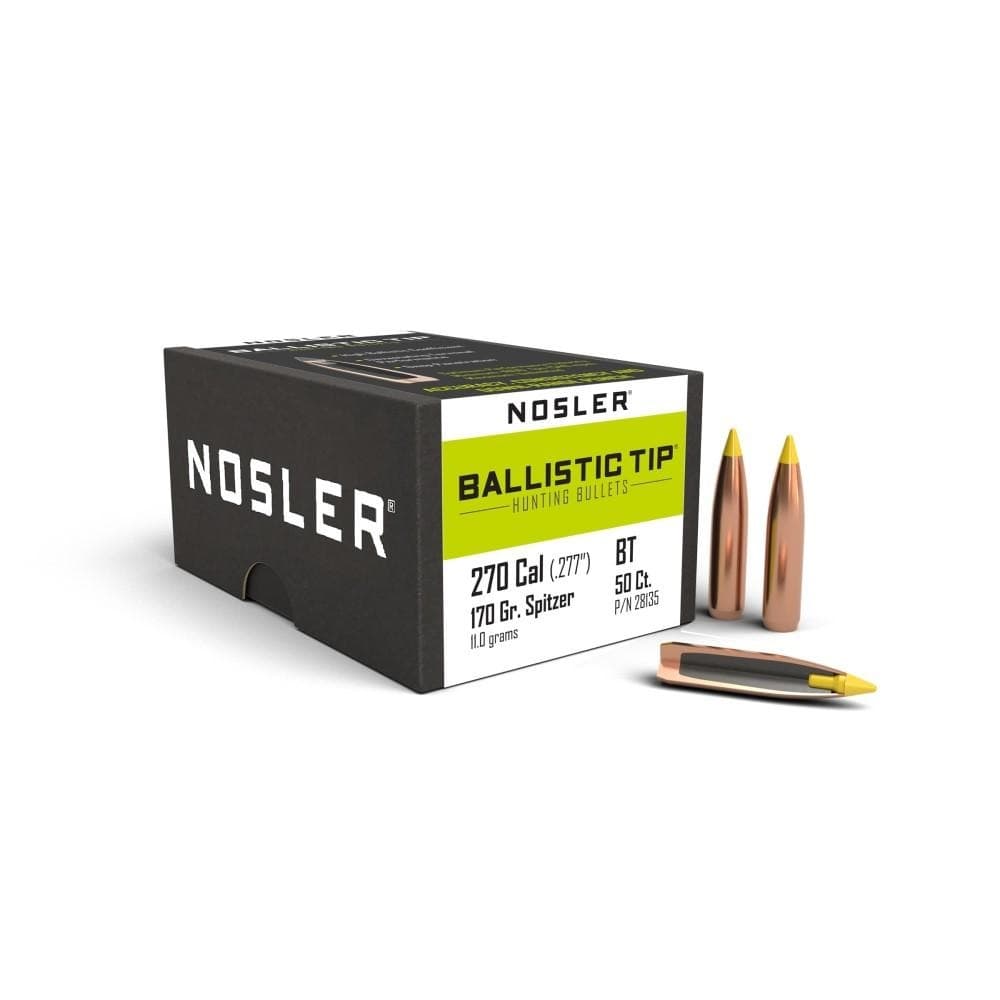 Nosler Ballistic Tip Hunting Rifle Bullets 270 cal 170g PT 50/ct