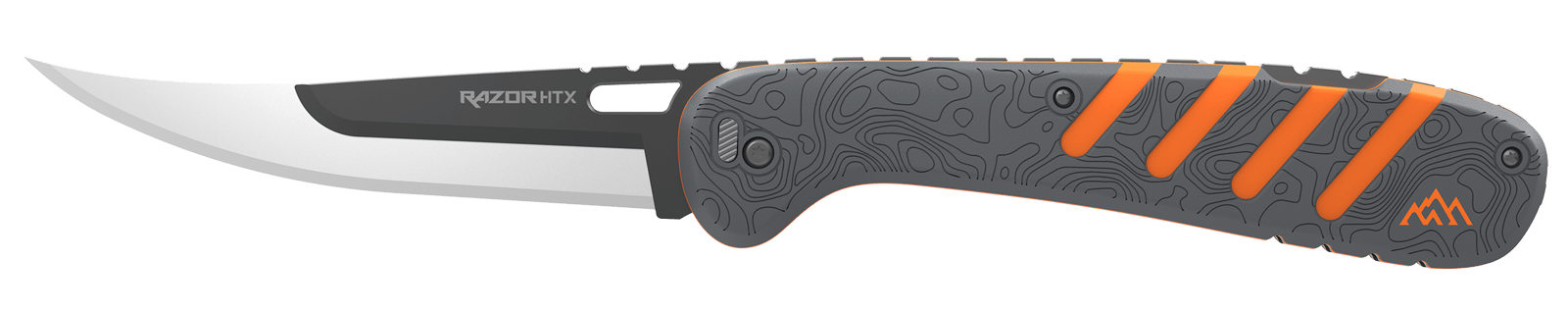 Outdoor Edge HTX50Y6C Razor HTX  5" Folding Plain 420J2 SS Blade Gray/Orange