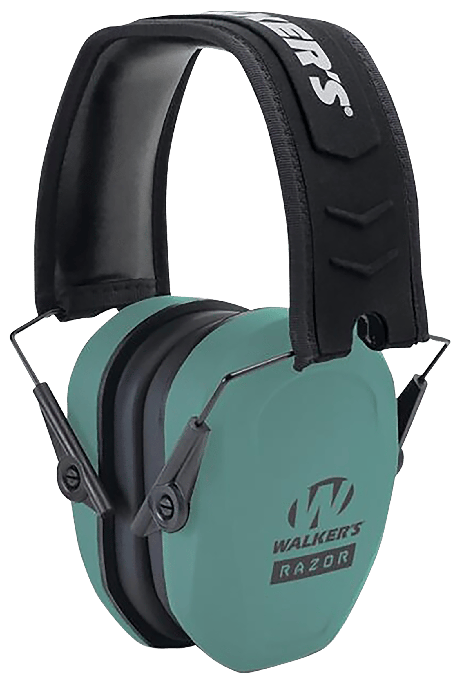 Walker's GWPRSMPASTL Razor Slim Passive Muff 27 dB Over the Head Teal/Black Polymer