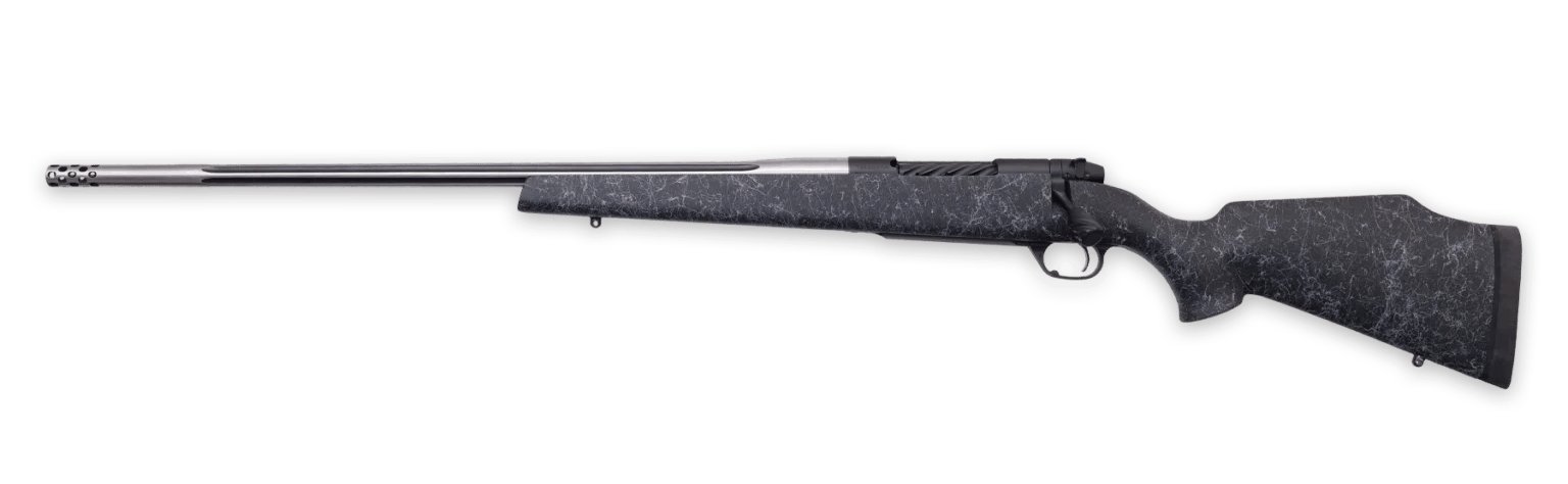 Weatherby MAM01N7MMPL8B Mark V Accumark Full Size 7mm PRC 3+1 26" Spun Stainless w/Graphite Black Cerakote Fluted Threaded Barrel, Graphite Black Cerakote Steel Drilled & Tapped Receiver, Matte Black