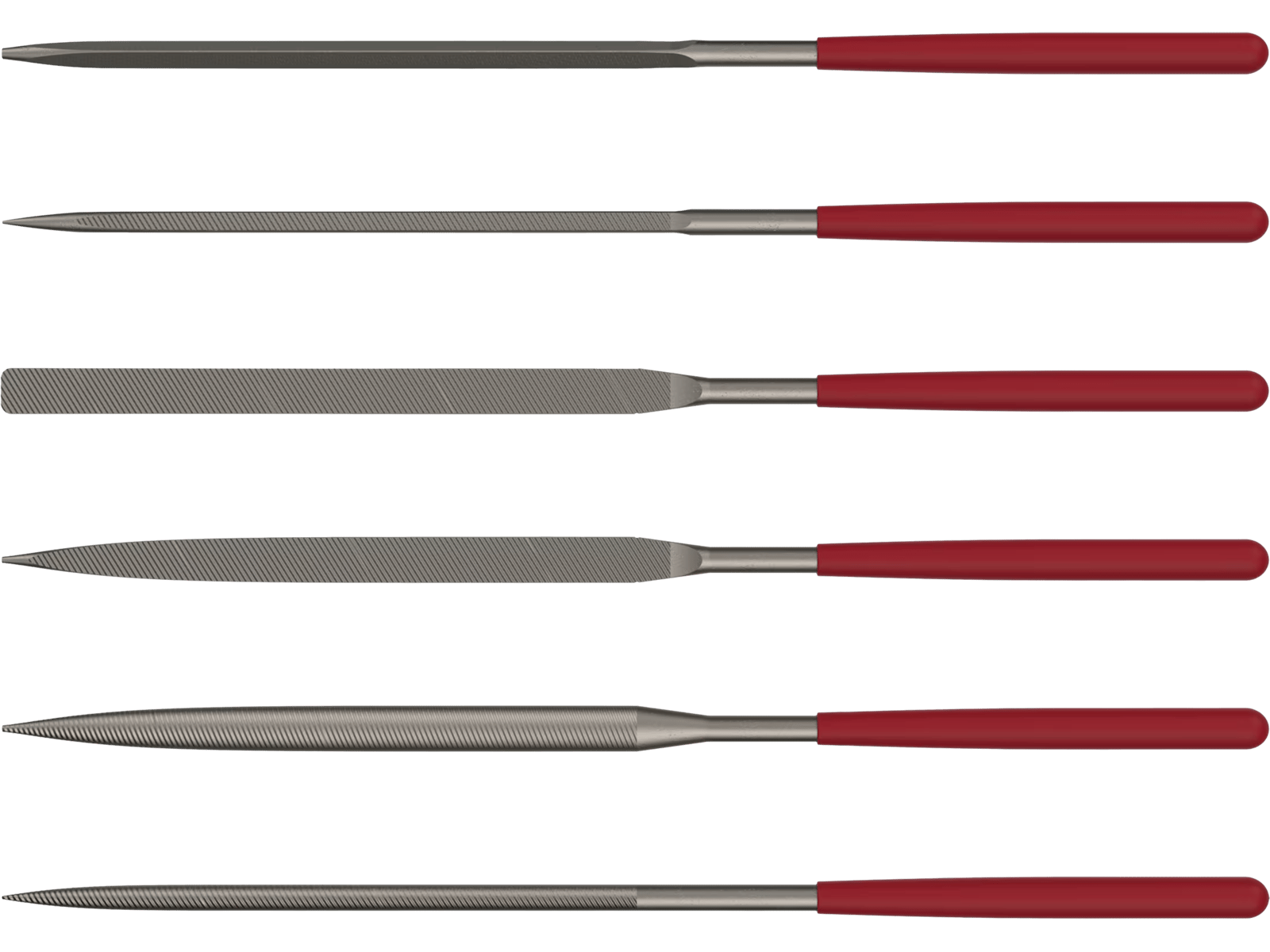 Birchwood Casey GSFS Gunsmithing File Set Red/Silver Carbon Steel 5.50" Long