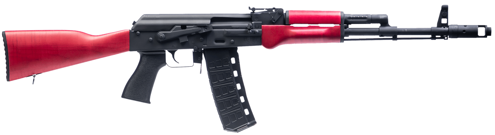 Century Arms RI5042N BFT  5.56x45mm 30+1 16.25" Manganese Phosphate Steel Barrel, Manganese Phosphate Optic Ready Steel Receiver, Matte Red Wood Stock, Black Polymer Grip
