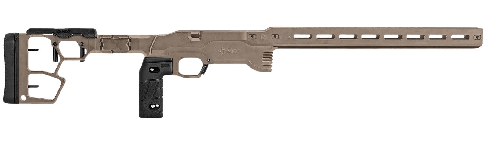 Mdt Sporting Goods Inc 116079FDE ACC Premier Gen2 Chassis Cerakote FDE Aluminum Fits Ruger American Rimfire 34.40" OAL
