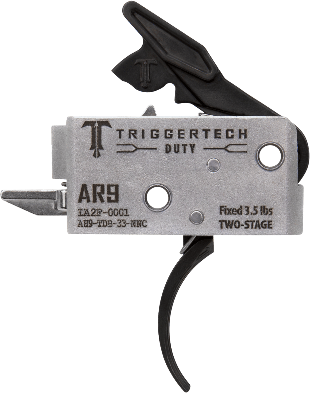TriggerTech AH9TDB33NNC Duty  Curved Trigger Two-Stage 3.50 lbs Draw Weight Fits AR-9