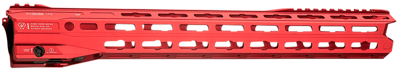 Strike Industries GRIDLOK-LITE-17-RED GridLok Lite with Quick Rail Detach System 17"L 1.57"D M-LOK Red Aluminum for AR-15