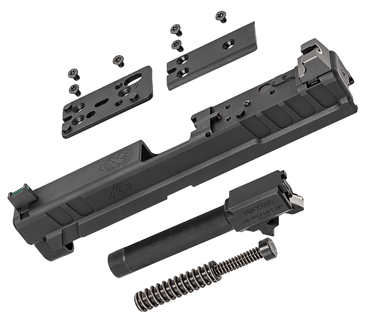 Springfield Armory XD4902 XD OSP  9mm Luger 4" Barrel, Black Steel Slide for Springfield XD with Optics Cut, Suppressor Height Night Sights, Includes Cover Plates