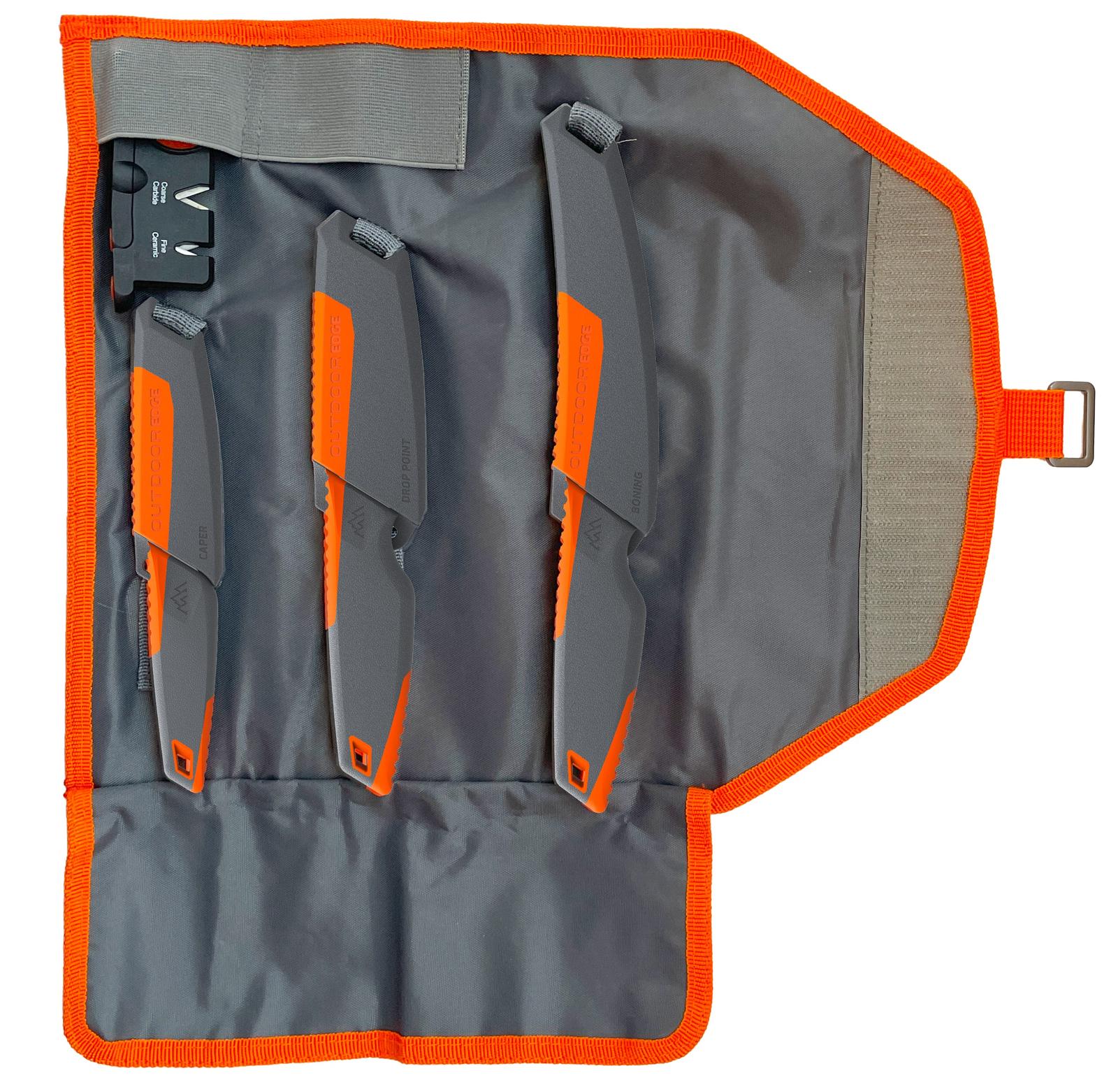 Outdoor Edge VNTX4C Vantex  3.50"/3"/5" Drop Point/Caping/Boning 7Cr17MoV SS Blade Glass-Filled Nylon Handle 4 Pieces