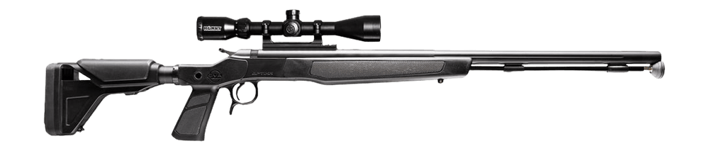 CVA PR2043NSCP Optima XP w/Optic 50 Cal 26" Black Nitride Single Shot Barrel, Black Nitride Drilled & Tapped Steel Receiver, Adjustable Black Synthetic Stock, Konus 3-9x40mm BDC