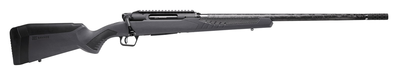 Savage Arms 57899 Impulse Mountain Hunter 30-06 Springfield 4+1 22" Carbon Fiber Threaded Barrel, Black Aluminum Receiver w/Picatinny Rail, Gray AccuStock Synthetic Stock, Ambidextrous