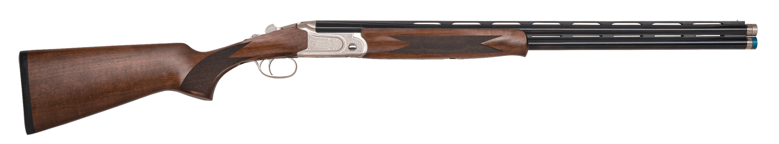 Mossberg 75480 Gold Reserve  Full Size 410 Bore Break Open 3" 2rd 26" Blue Polished Vent Rib Barrel, Silver Polished Engraved Stainless Steel Receiver, Black Grade A Walnut Fixed Stock, Right Hand