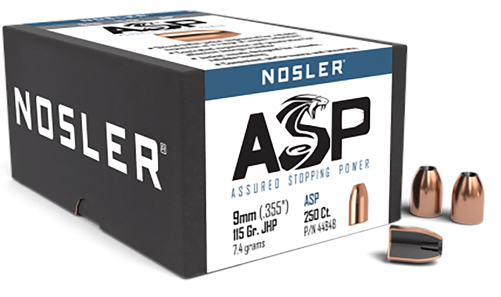 Nosler 44848 Assured Stopping Power  9mm 115gr Jacketed Hollow Point 250/Box
