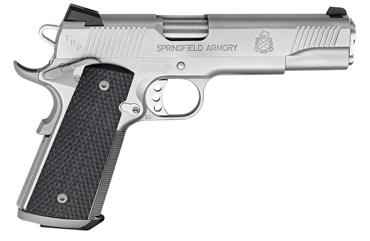 Springfield Armory PC9107LCA18 1911 TRP *CA Compliant 45 ACP 7+1, 5" Match Grade Steel Steel Barrel, Serrated Slide & Frame w/Beavertail, Black G10 Grip