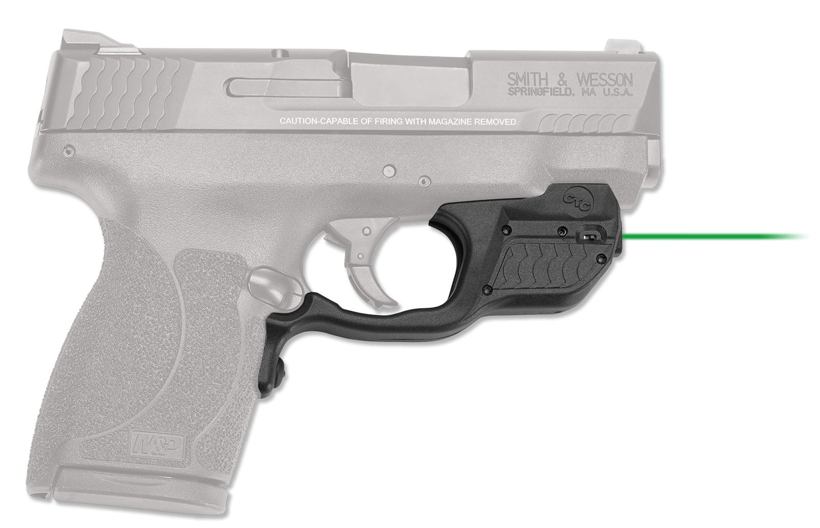 Crimson Trace 0155801 Laserguard  S&W M&P Shield 45 ACP, Green Laser Black Polymer