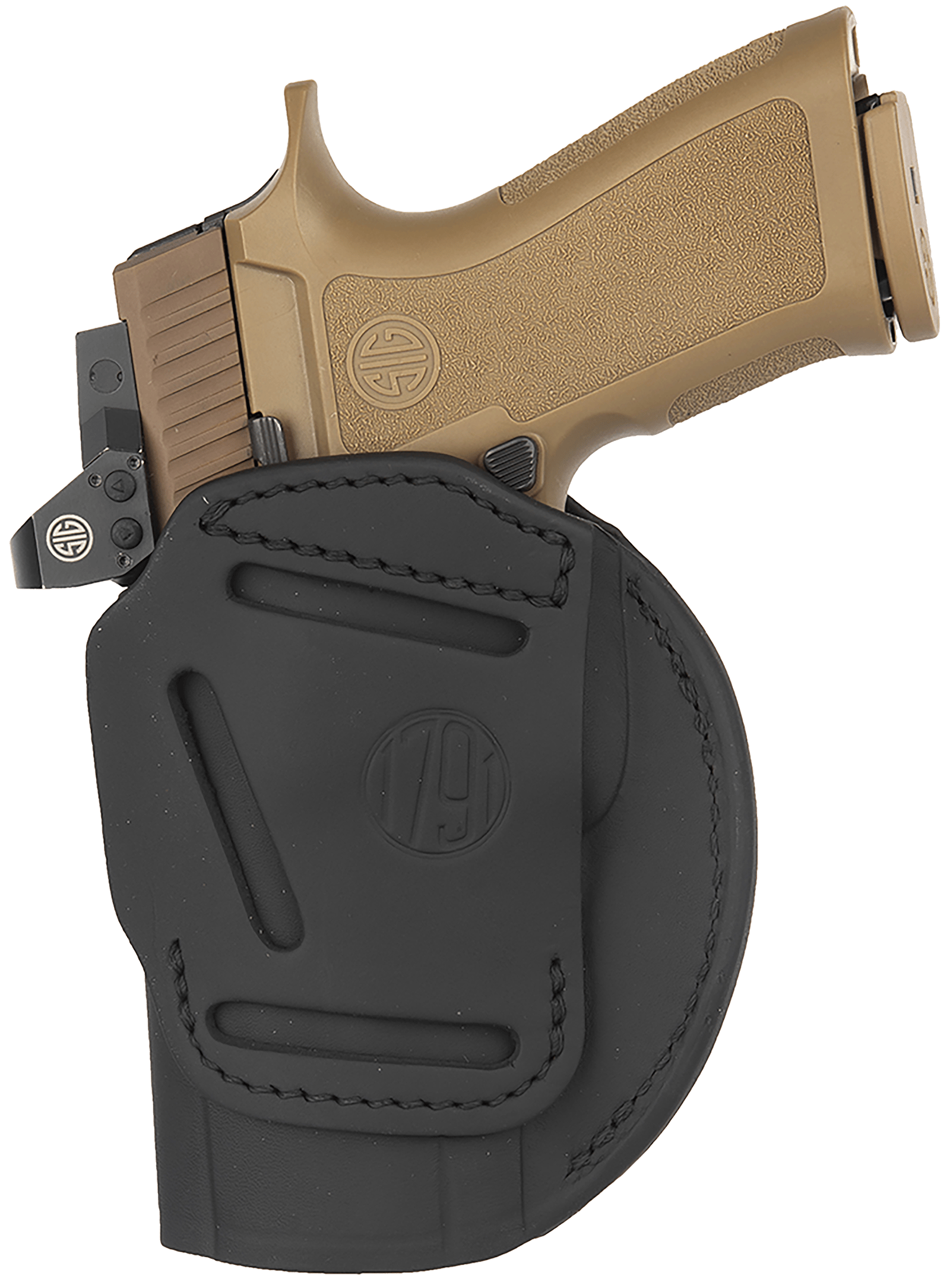 1791 Gunleather 4WH6SBLR 4-Way  IWB/OWB Size 06 Black Leather Belt Clip Compatible w/ Springfield XDM/Glock 20 Right Hand