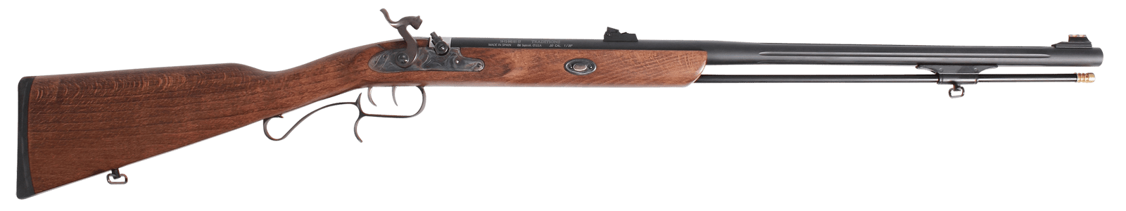 Traditions R392001 ShedHorn  50 Cal Musket 26" Black Cerakote Fluted Barrel, Fixed Hardwood  Stock