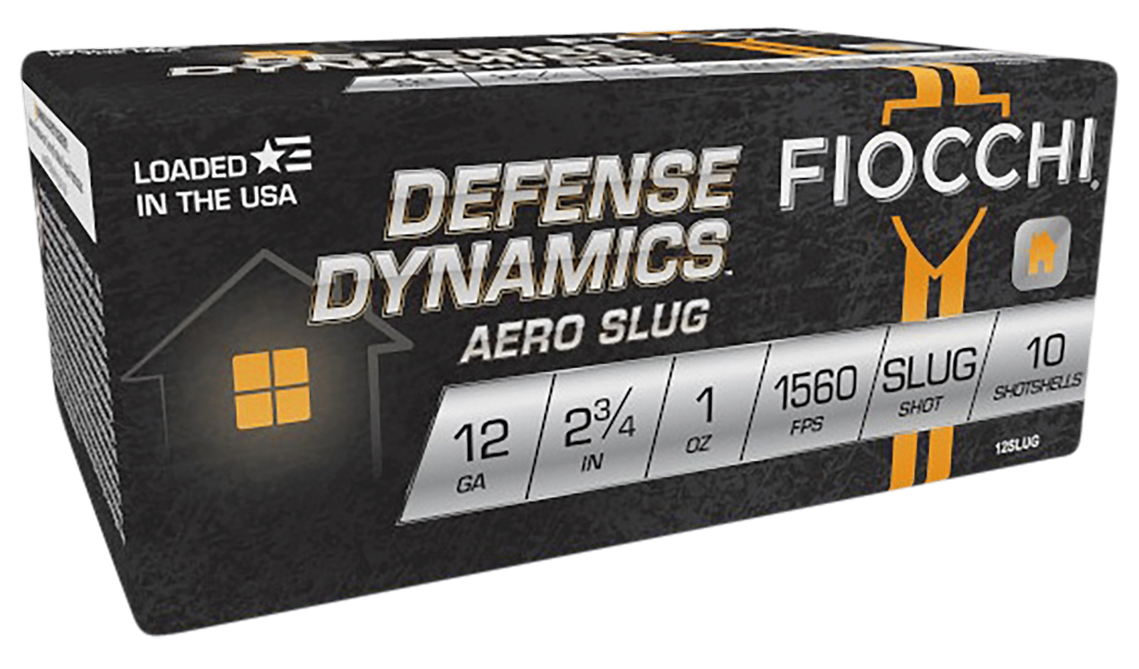 Fiocchi 12SLUG Defense Dynamics Aero 12Gauge 2.75" 1oz RifledSlug Shot 10 Per Box/25 Case
