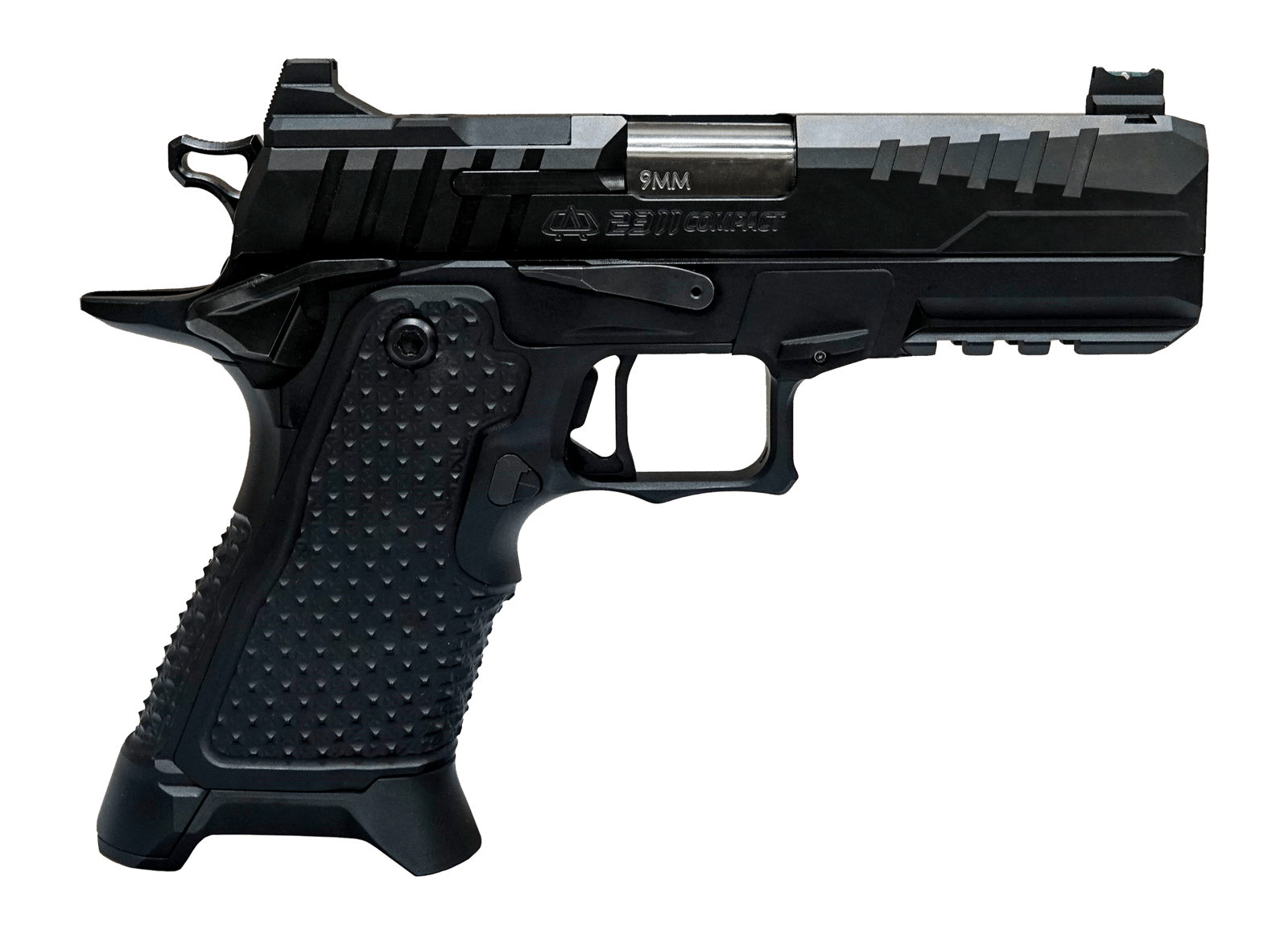 Oa Defense OA2311COMPACTSTELITEBL 2311 Standard Elite Compact Frame 9mm Luger 21+1 4.25" Black Steel Optic Ready Slide, Black Aluminum Frame w/Picatinny Rail, Black Aluminum Grip, Ambidextrous