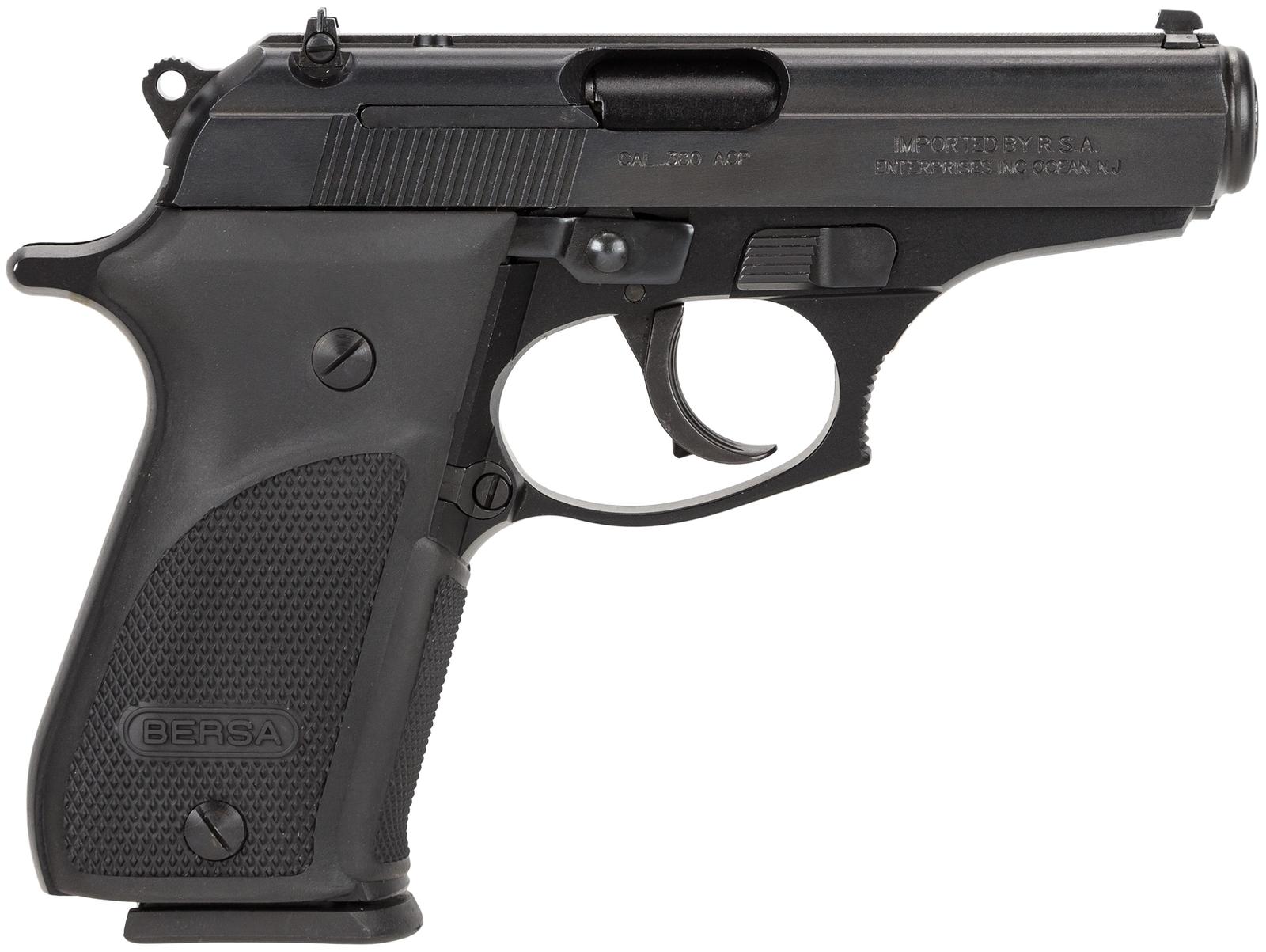 Bersa THUN380PM15 Thunder Plus Sub-Compact Frame 380 ACP 15+1, 3.50" Black Steel Barrel, Matte Black Serrated Steel Slide & Aluminum Frame w/Beavertail, Black Right Hand