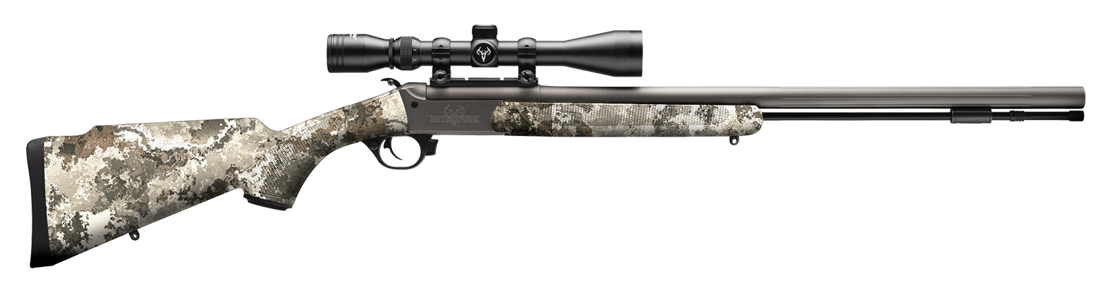 Traditions CR5-843304434 NitroFire VAPR w/Scope 50 Cal 209 Primer 26" Sniper Gray Cerakote Fluted & Tapered Barrel, Drilled & Tapped Receiver, Veil Alpine Fixed Synthetic Stock, 3-9x40mm Duplex