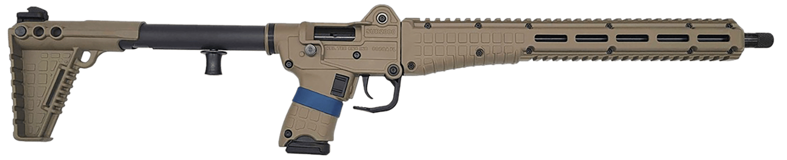 Kel-Tec SUB2K9GLKTAN SUB2000 Gen3 9mm Luger 15+1 16.15" Black Steel Threaded Barrel, Tan Picatinny Rail Aluminum Receiver, Black Synthetic Folding Stock, Black Polymer Grip