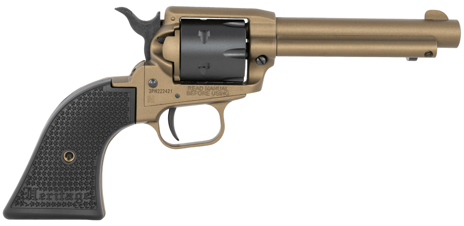 Heritage Mfg RR22A4 Rough Rider  22 LR 6 Shot 4.75" Burnt Bronze Cerakote Steel Barrel, Black Satin Cylinder, Burnt Bronze Cerakote Steel Frame