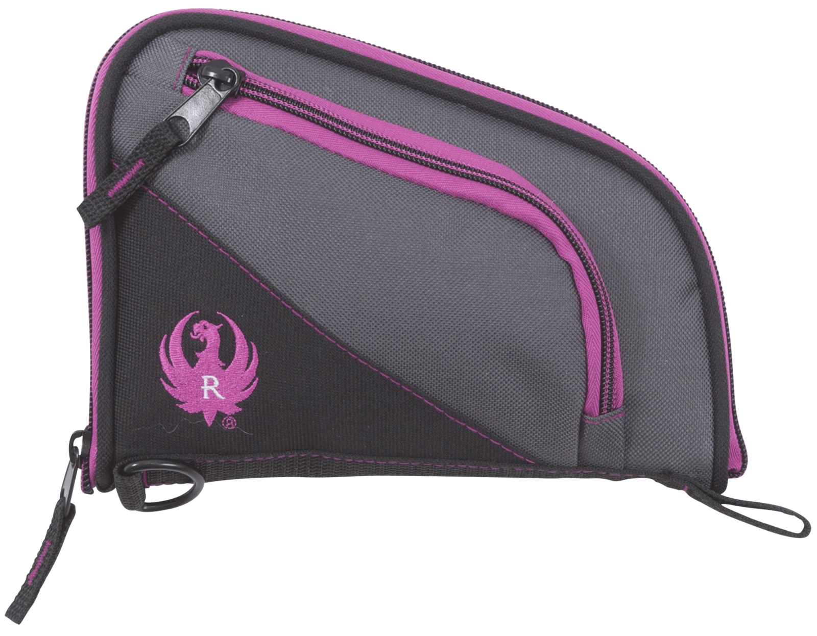 Ruger 27409 Tucson Women's Handgun Case Black/Gray Orchid Accents Lockable Zippers 8"