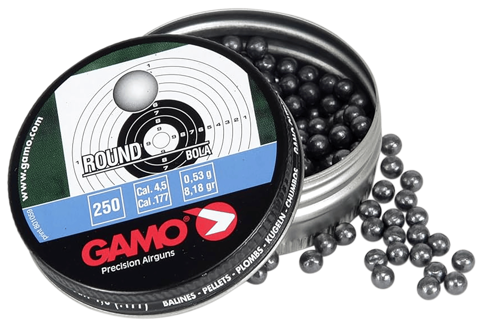 Gamo 632032454 Roundball  177 Lead 250/Tin