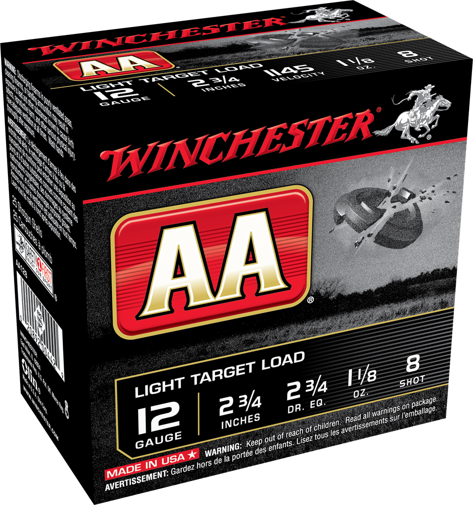 Winchester Ammo AA128VP AA Light Target 12Gauge 2.75" 1 1/8oz 8Shot 100 Bx/2 Case *Value Pack