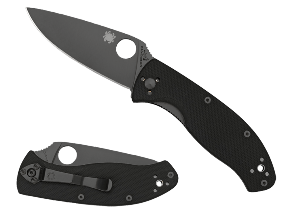 Spyderco C122GBBKPS Tenacious  3.39" Folding Drop Point Part Serrated Black Matte 8Cr13MoV SS Blade Black  Textured G10 Handle Includes Pocket Clip