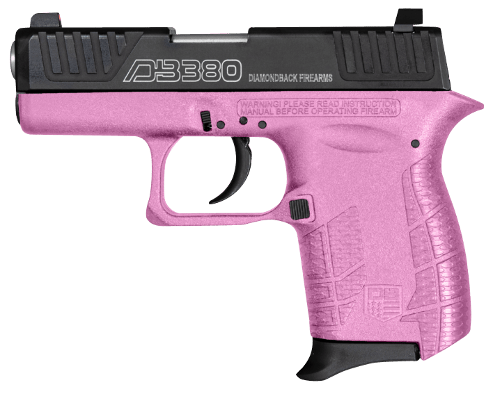Diamondback DB0100E112 DB380 Gen4 Micro-Compact Frame 380 ACP 6+1, 2.80" Stainless Steel Barrel, Nickel Boron Serrated Stainless Steel Slide, Pink Polymer Frame w/Beavertail & Grip