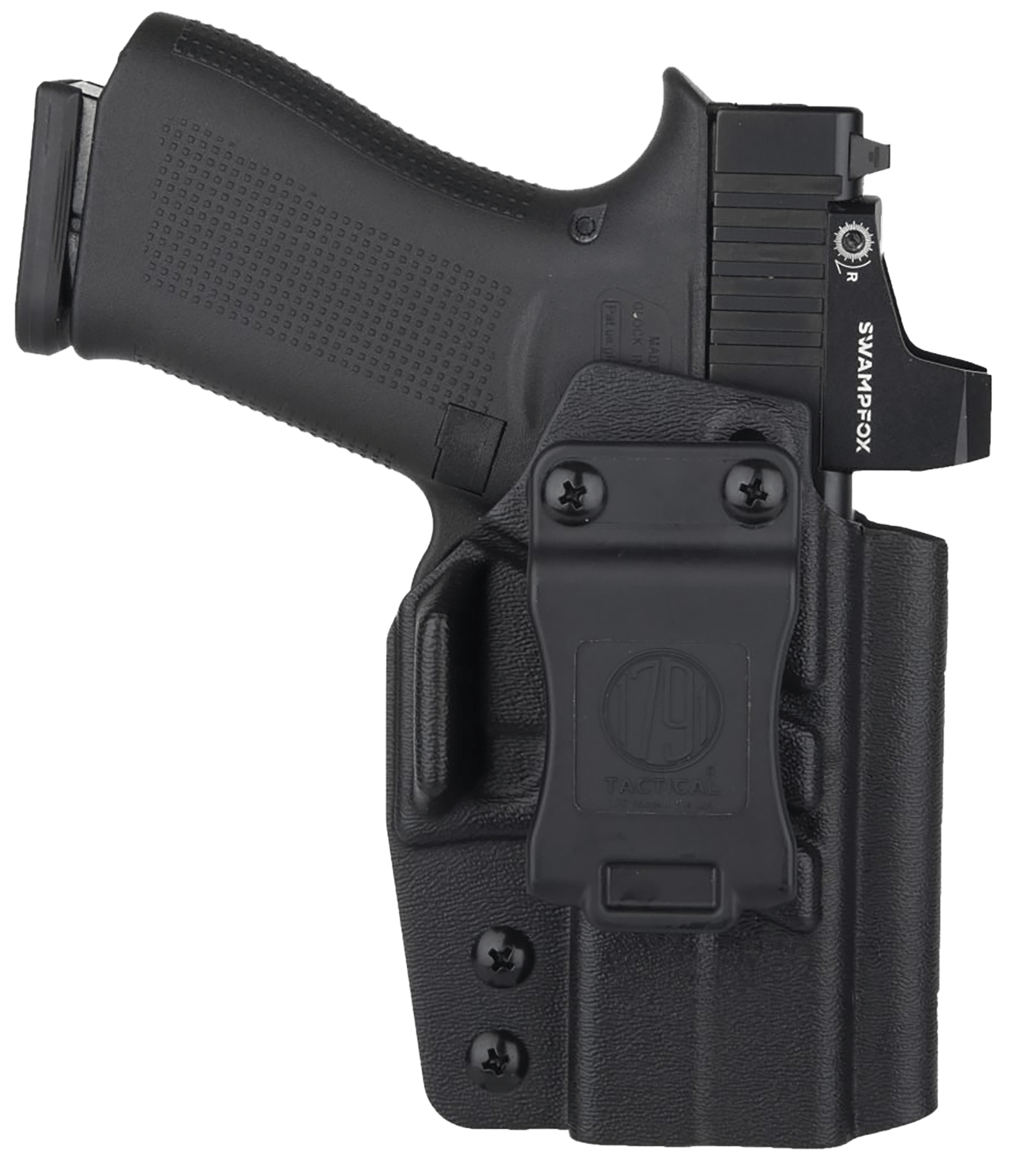 1791 Gunleather TACIWBG43XMOSBLKR Tactical  IWB Black Kydex Compatible w/ Glock 43X MOS Belt Clip Right Hand