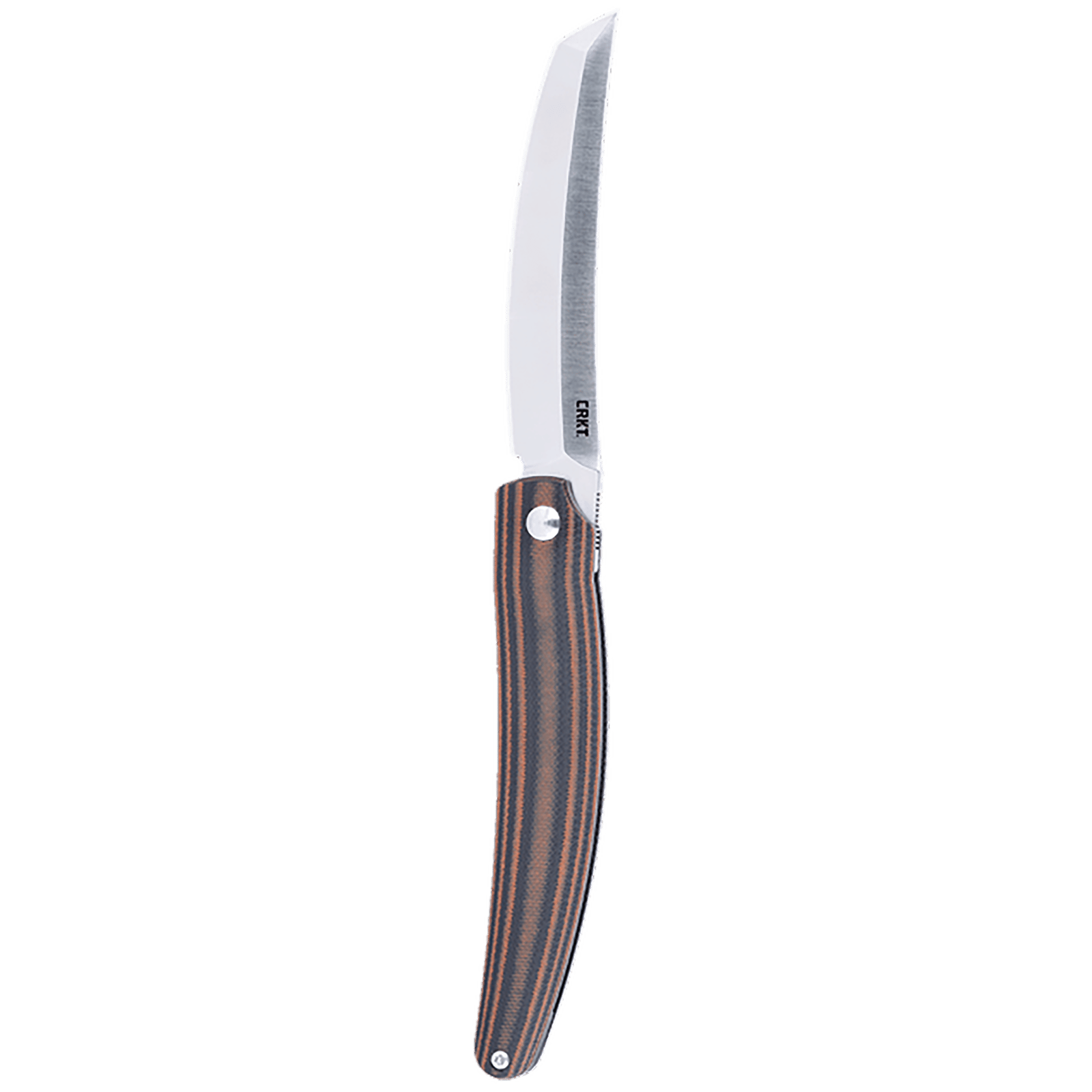 CRKT 5930 Ancestor  EDC 3.60" Folding Tanto Plain Satin D2 Steel Blade, Black/Brown Stripe G10 Handle