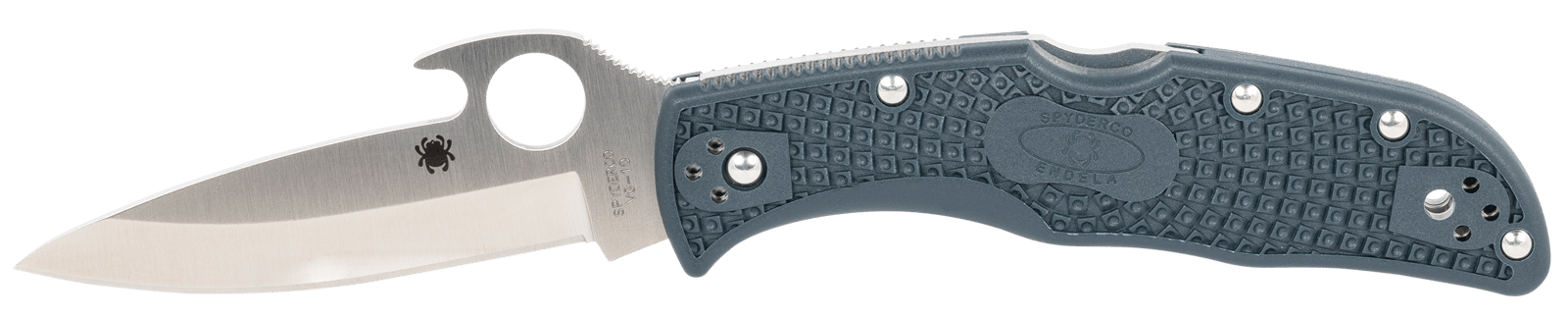 Spyderco C243PGYW Endela Lightweight 3.41" Folding Clip Point Plain VG-10 SS Blade Blue/Gray FRN Handle Includes Pocket Clip