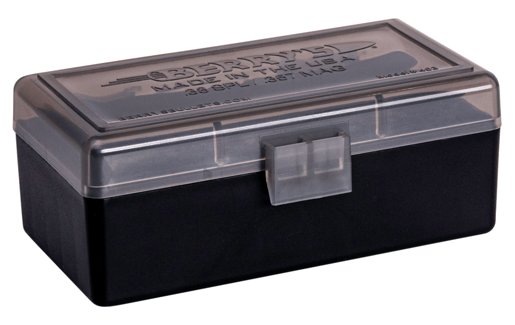 Berry's 92948 Ammo Box  38Special/357Mag Smoke/Black Polypropylene 50rd