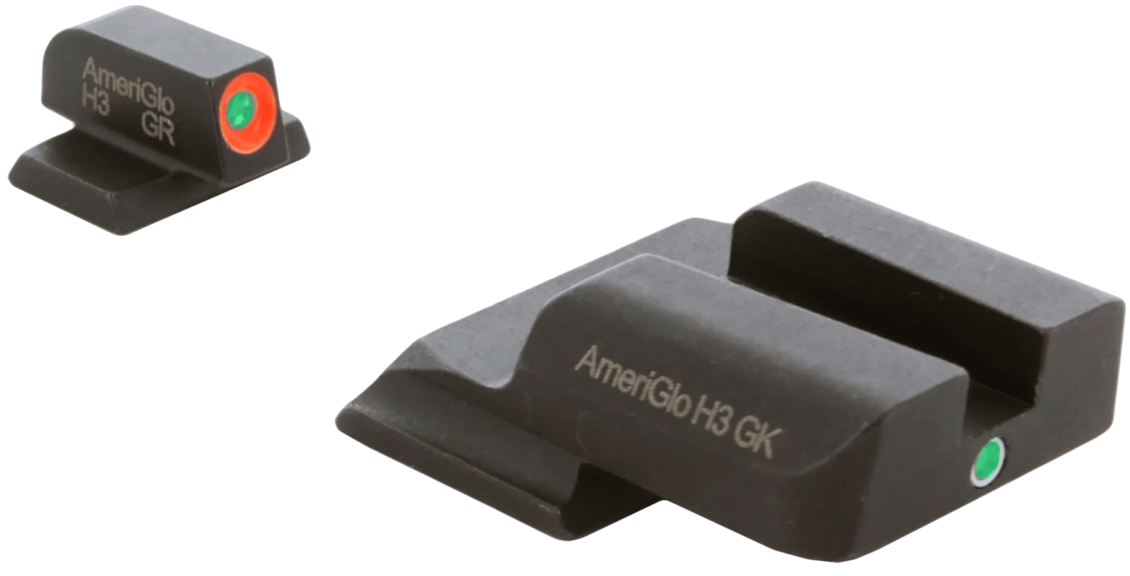 AmeriGlo SW245 i-Dot Sight Set for Smith & Wesson M&P Shield  Green Tritium Orange Outline Front Sight-Green Tritium Rear Sight