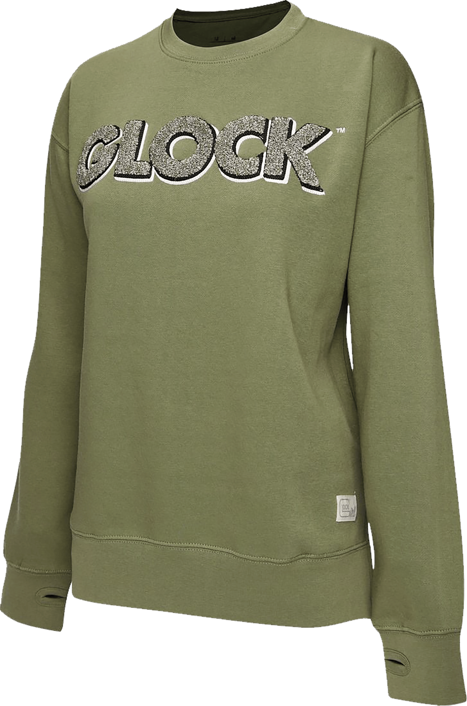 Glock AP96263 Crewneck Raglan Fleece Olive Cotton/Polyester Long Sleeve XL