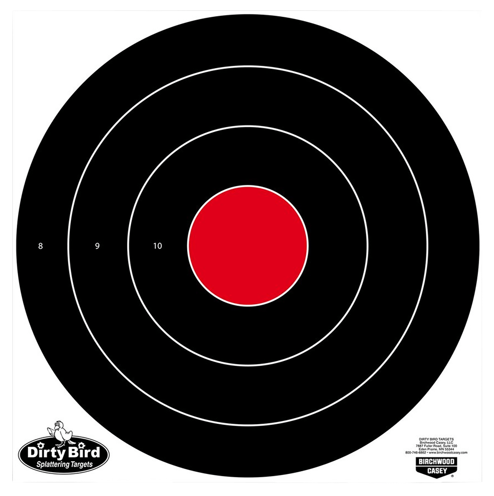 Birchwood Casey 35185 Dirty Bird  17.25" Bullseye Tagboard Hanging Black/White 5 Pack