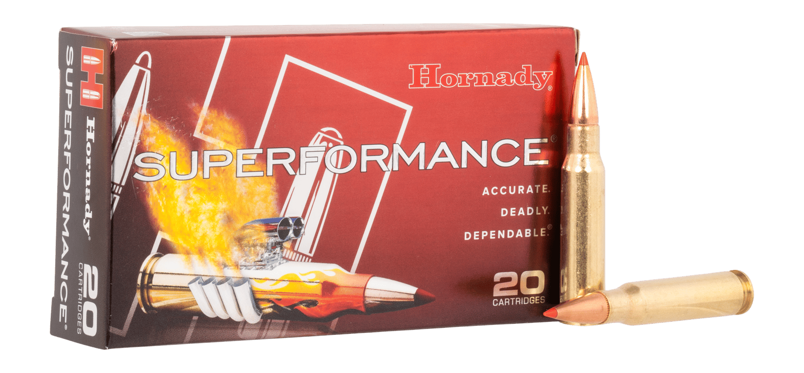 Hornady 80772 Superformance  308Win 180gr Super Shock Tip 20 Per Box/10 Case