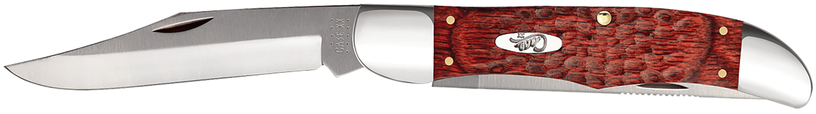 Case 00189 Hunter  4.10" Folding Clip/Skinner Plain As-Ground Tru-Sharp SS Blade/Jigged Rosewood Handle