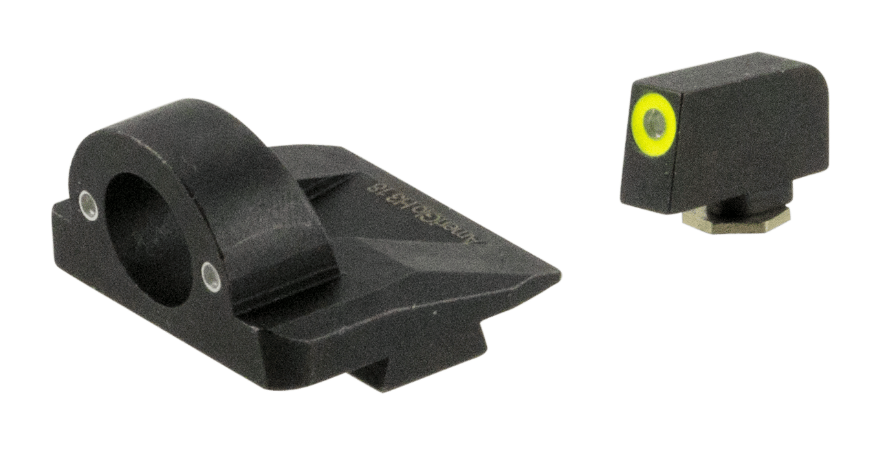 AmeriGlo GL5325 Ghost Ring Sight Set for Glock  Green Tritium LumiGreen Outline Front Sight-Green Tritium Rear Sight