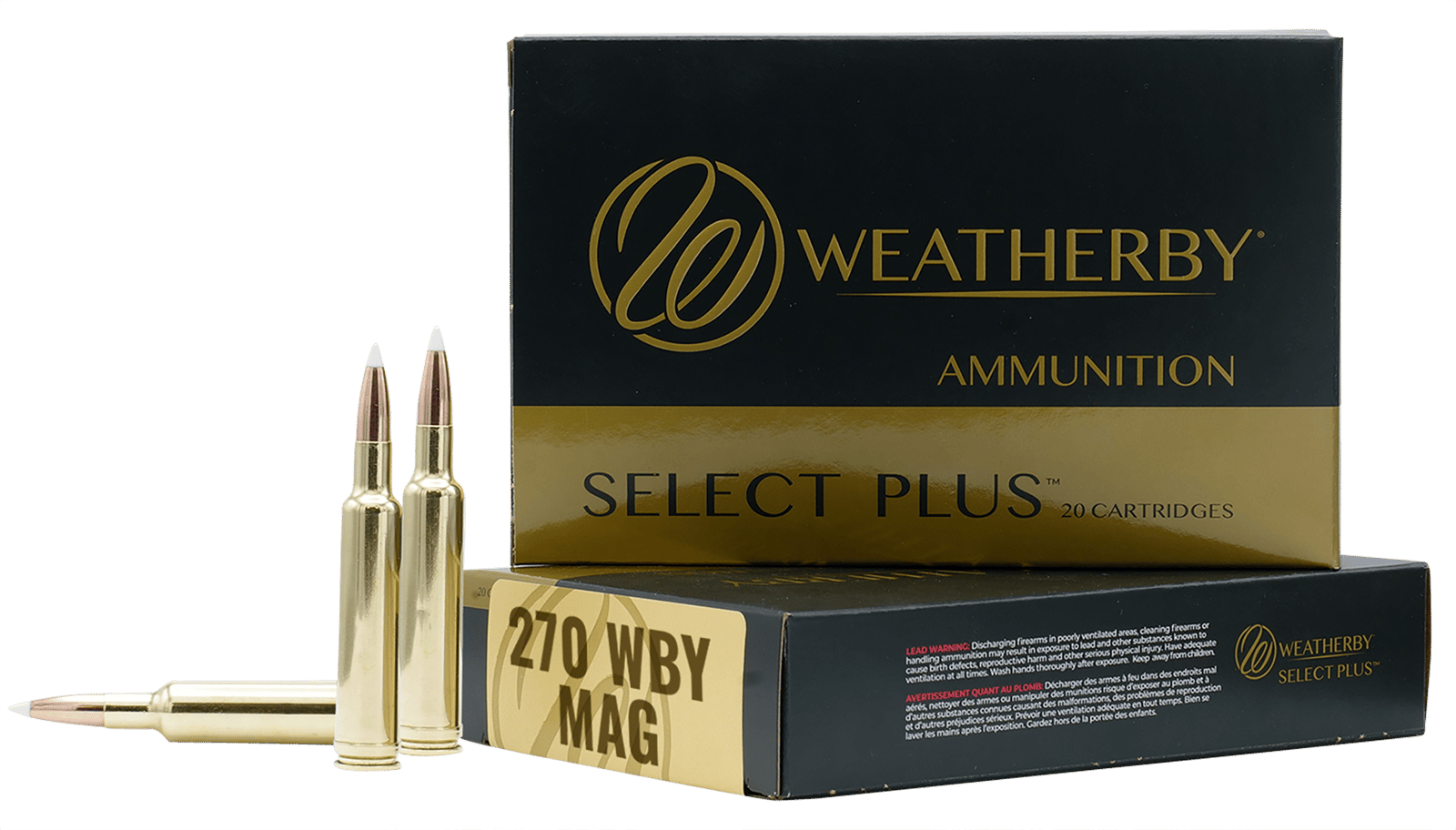 Weatherby N270150PT Select Plus  270WthbyMag 150gr Nosler Spitzer Partition 20 Per Box/10 Case