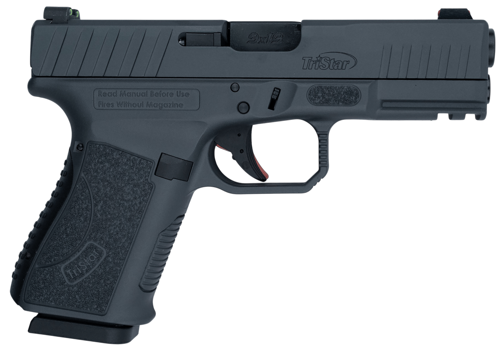 TriStar 85764 Apoc  9mm Luger 15+1 4.02" Black Steel Barrel, Sniper Gray Cerakote Serrated Steel Slide & Polymer Frame w/Accessory Rail, Textured Grip