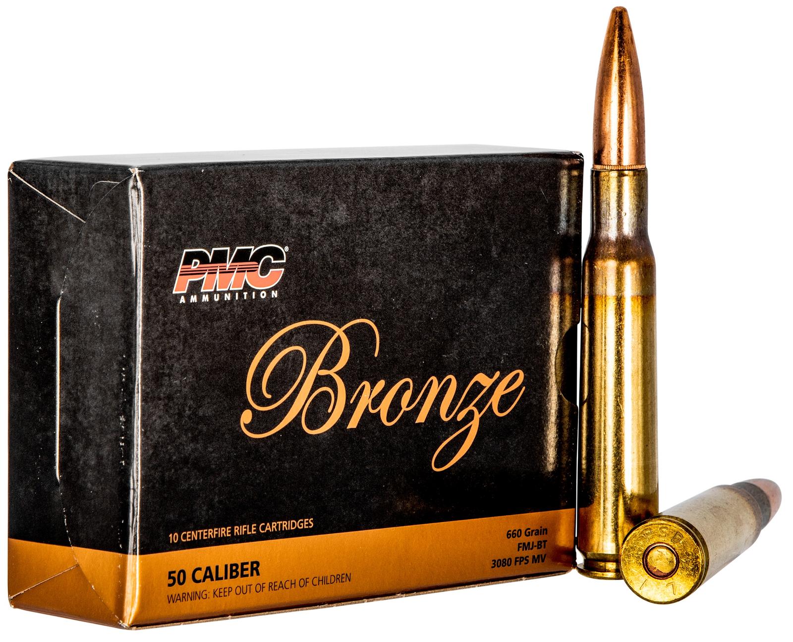 PMC 50A Bronze  50BMG 660gr Full Metal Jacket Boat Tail 10 Per Box/20 Case