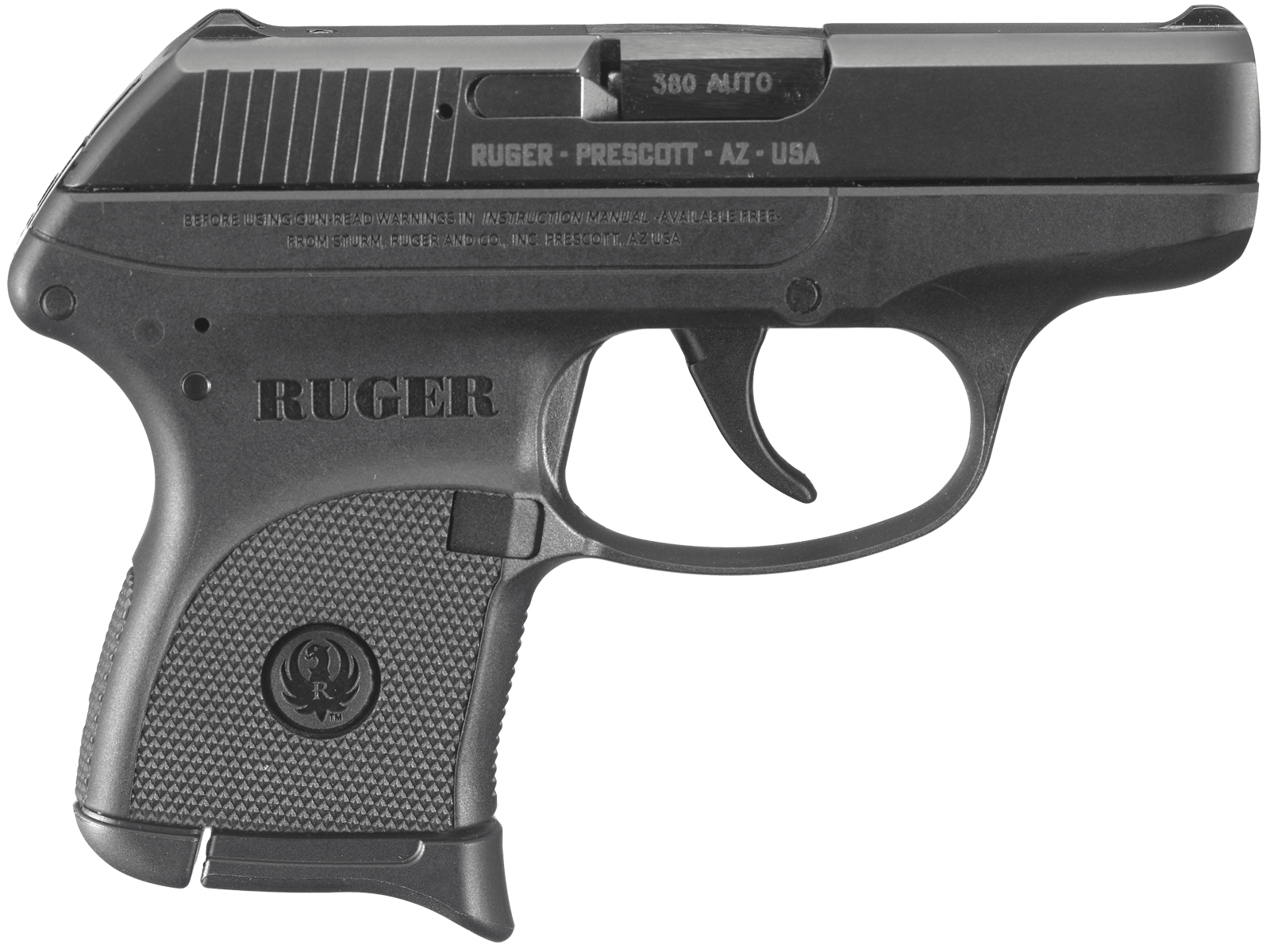 Ruger 3701 LCP  Standard Frame 380 ACP 6+1 2.75" Black Steel Barrel, Black Oxide Serrated Alloy Steel Slide, Black Polymer Frame, Black Polymer Grip, Right Hand