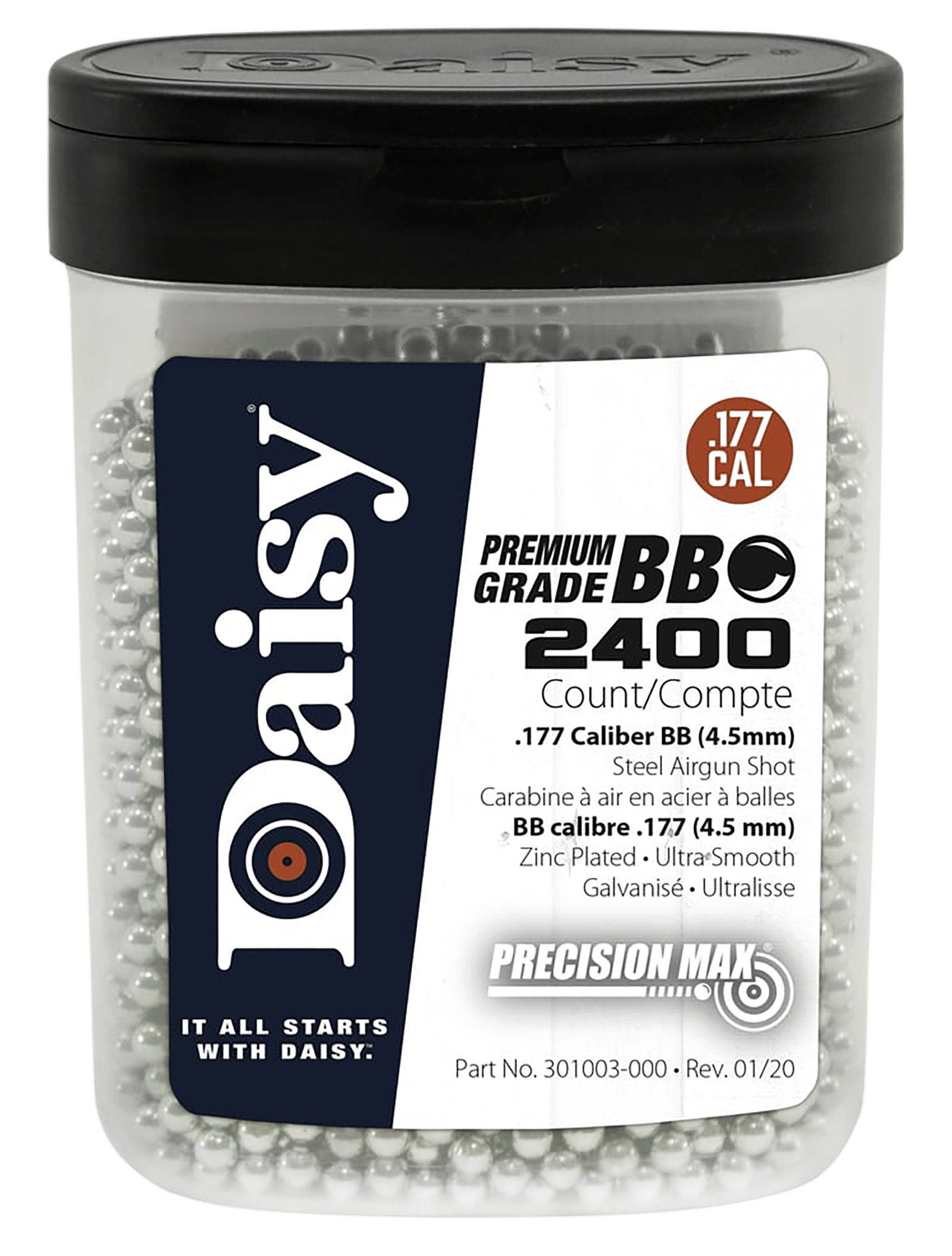 Daisy 980024446 PrecisionMax Premium 177 Zinc-Plated Steel 2400/Bottle