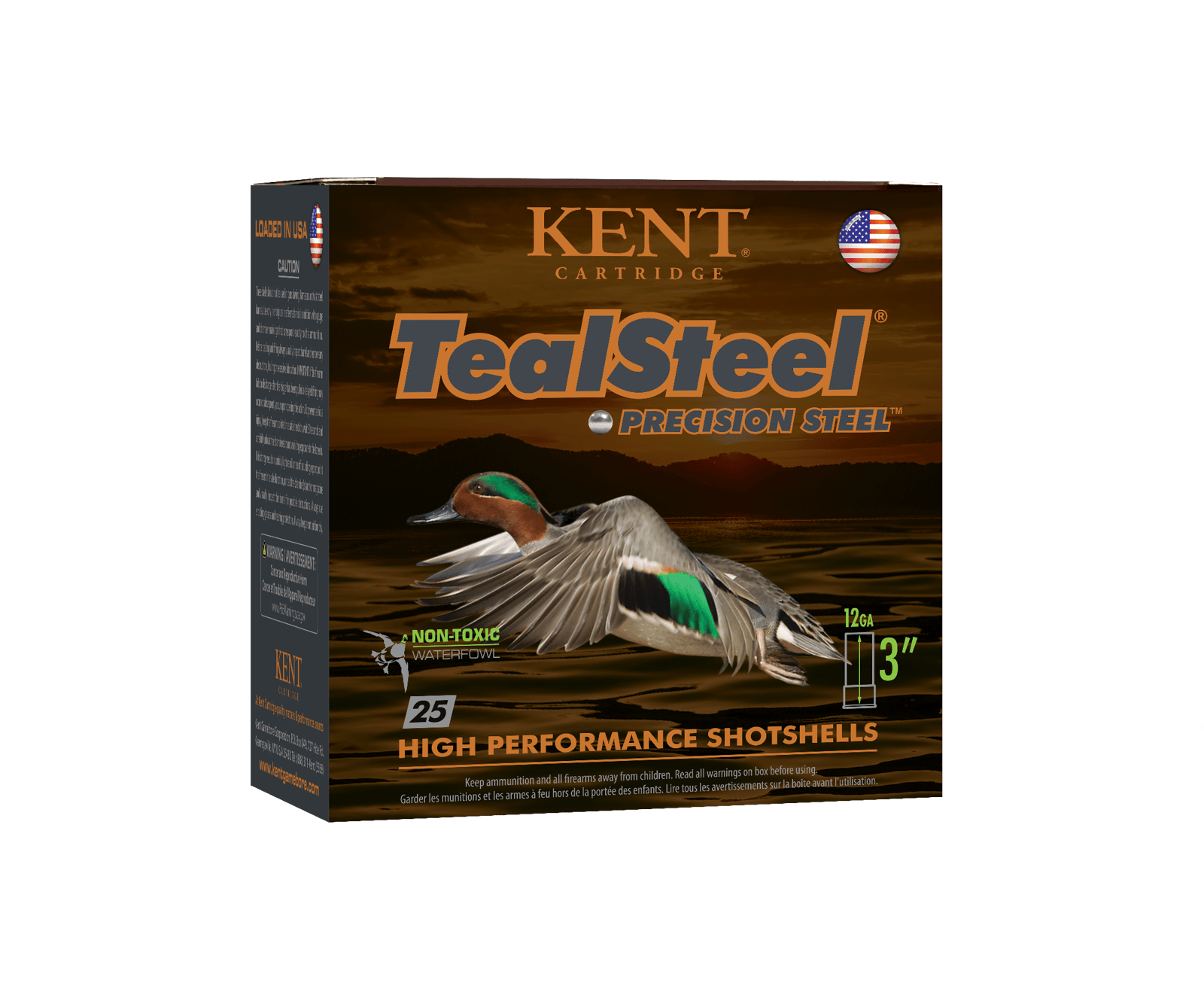 Kent Cartridge KTS123365 TealSteel Precision Steel 12Gauge 3" 1 1/4oz 5Shot 25 Per Box/10 Case