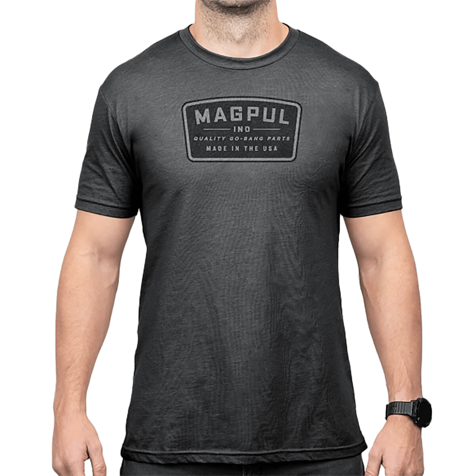 Magpul MAG1526-010-L Go Bang Parts  Charcoal Gray Cotton/Polyester Short Sleeve Large