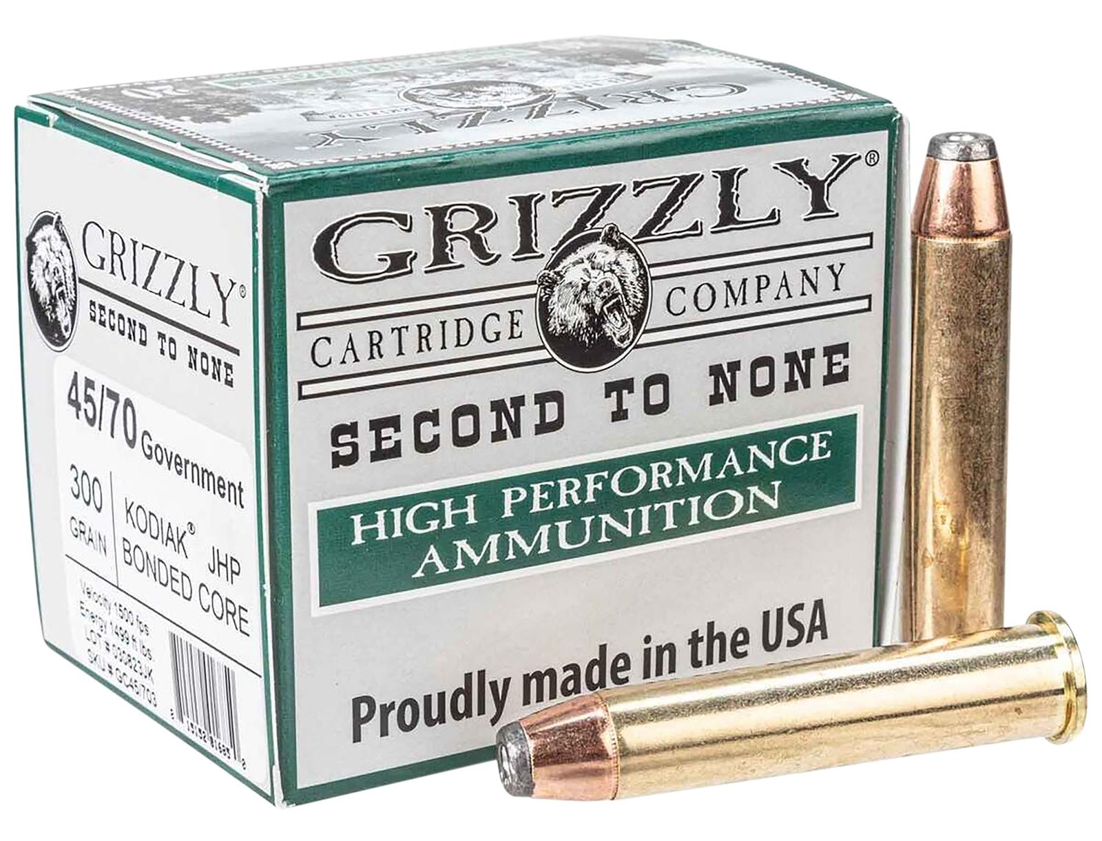Grizzly Ammo GC45/703   45-70Gov 300gr Jacketed Hollow Point 20 Per Box/10 Case