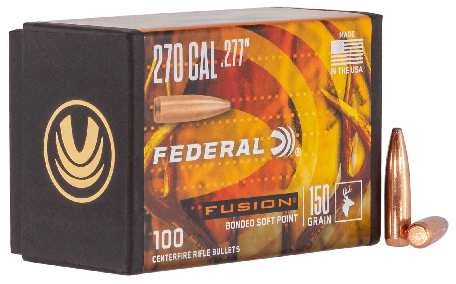 Federal FB277F4 Fusion Component  270 Win .277 150 gr Fusion Soft Point 100 Per Box/ 4 Case